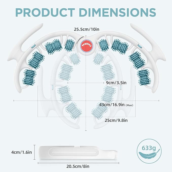 Cellulite Massage Tool Muscle Roller - Deep Fascia Massager & Dimpled Skin Remover for Legs, Thighs & Buttocks - Anti-Cellulite Roller, Smooth Skin, Pain Reliefs (Green)