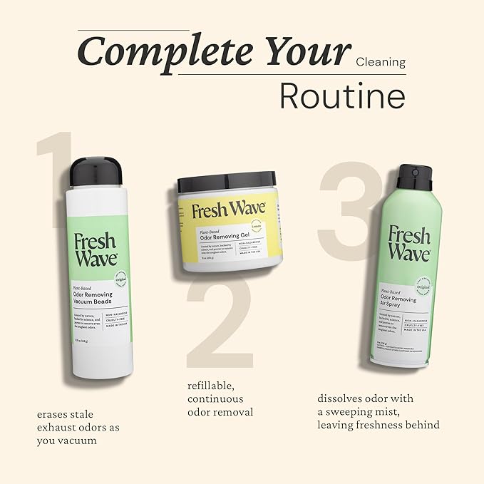 Fresh Wave Odor Eliminator Spray & Air Freshener, 8 oz. | Pack of 2 | Non-Aerosol, Fine Mist | Odor Absorbers | Safer Odor Relief | Natural Plant-Based Odor Eliminator | For Furniture, Fabrics & Trash