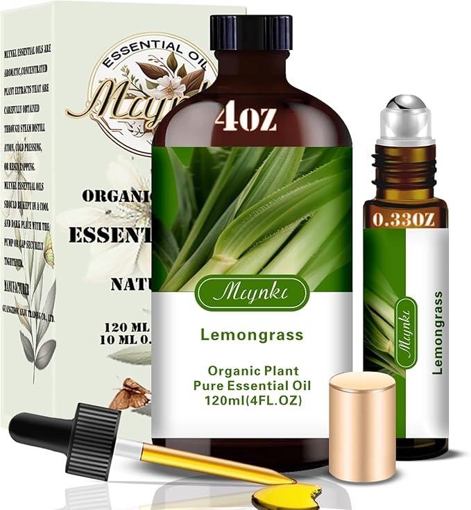 Lemongrass Essential Oil-Lemongrass Fragrance Oil 4.33oz (130ml)-100% Pure Natural Scent for Diffusers, Candles, Soap Making & Aromatherapy-Relaxing Home & Gift Essential Oil for Bath, Massage
