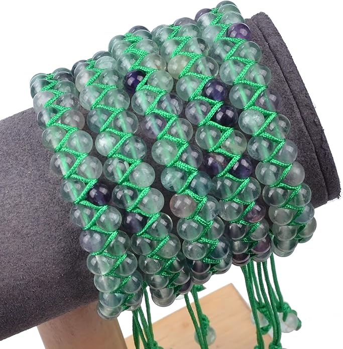 MASSIVE BEADS Double Layer Natural Chakra Healing Power Crystals Macrame Bracelet Yoga Stone Beads Gemstone Meditation Relax Anxiety Bangle for Unisex Women Men