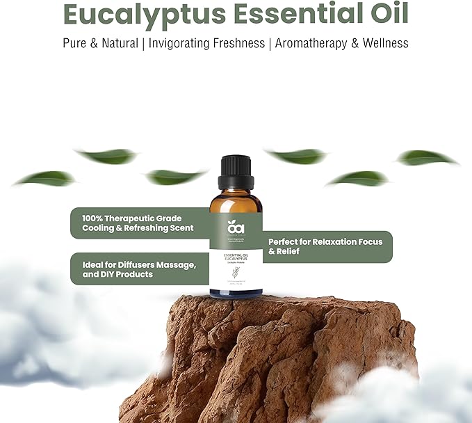 Eucalyptus Essential Oil by Organic Alley | 100% Pure & Revitalizing Aromatherapy - Breathe Easy & Refresh Your Senses with Eucalyptus Globulus | Natural Well-Being (1 Fl Oz)