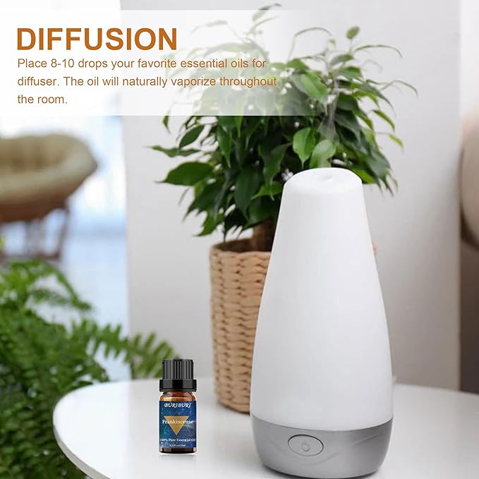 BURIBURI Frankincense Essential Oil 100% Pure, Undiluted, Natural, Organic Aromatherapy Frankincense Fragrance Oils 10ML