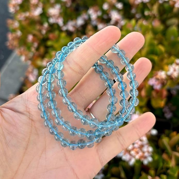 Adabele 1pc Natural Stretch Gemstone Bracelet 6mm (0.24 Inch) Bead 7" 7.5" 8 inch Healing Crystal Quartz Energy Chakra Jewelry Women Birthday Gift