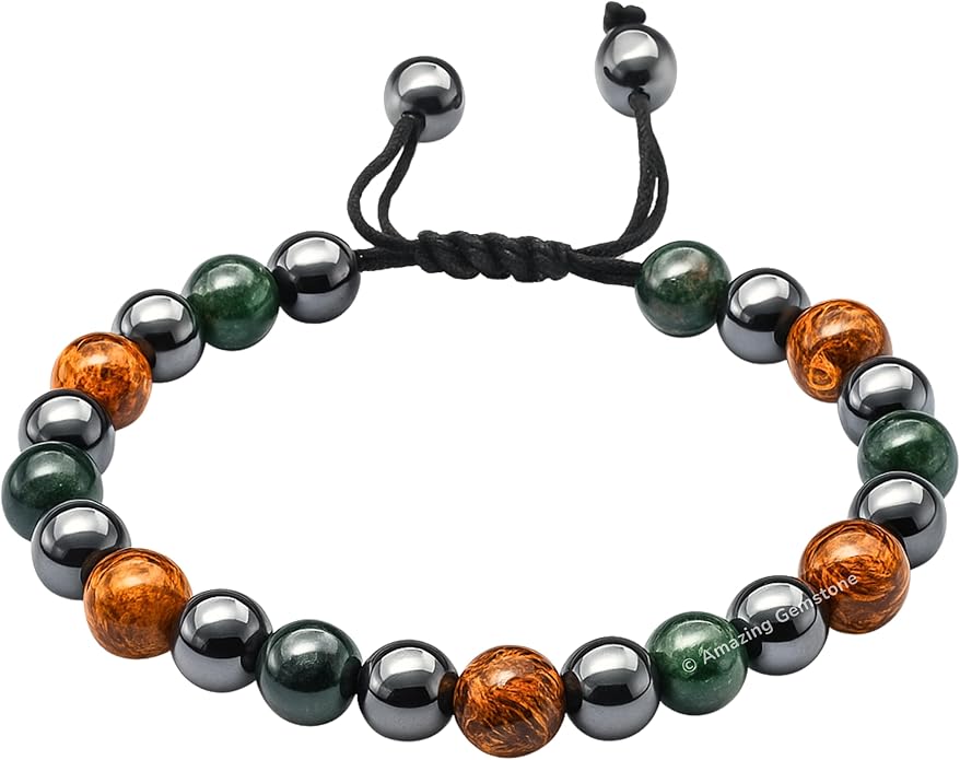 Natural Healing Crystal Bracelet for Women - Mens Bracelet Energy Balancing Gemstones Set - Adjustable Stone Bead Bracelet for Men and Women - Chakra Crystal Therapy Accessory, Meditation