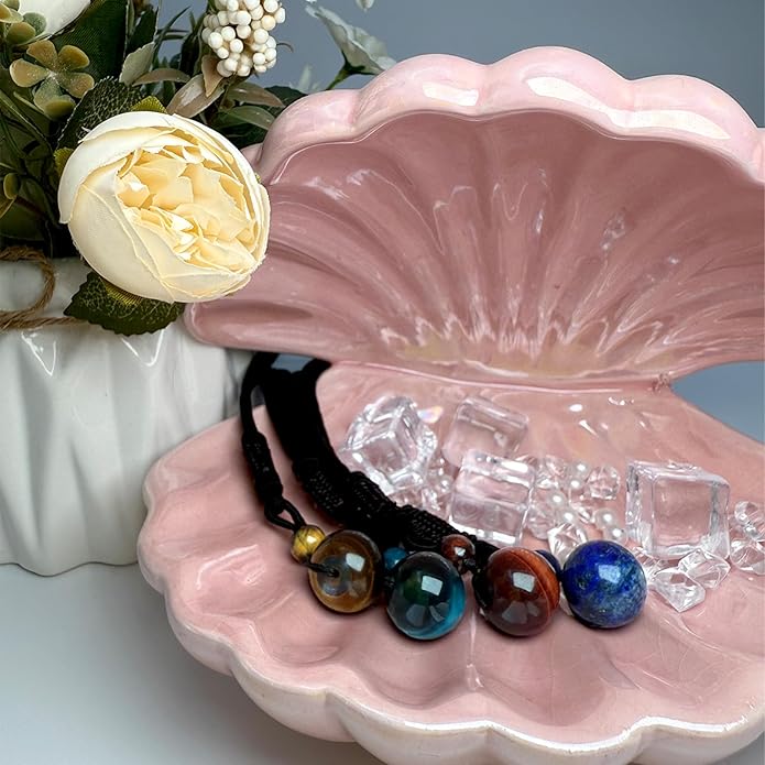 Crystal Necklaces for Women Men, Tigers Eye Amethyst Obsidian Pendant for Protection, Crystals and Healing Stones Necklace Jewelry for Spiritual