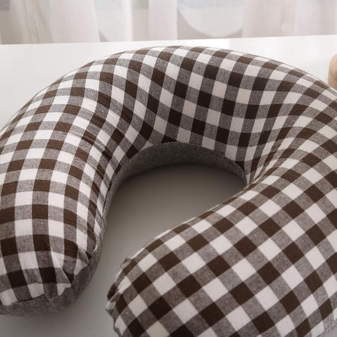 Buckwheat Neck Pillow for Sleeping U Shaped Pillow Cooling Travel Cervical Sleeping Pillow Head Neck Contour Support for Side Sleepers(12x12 inch, AB-Black)