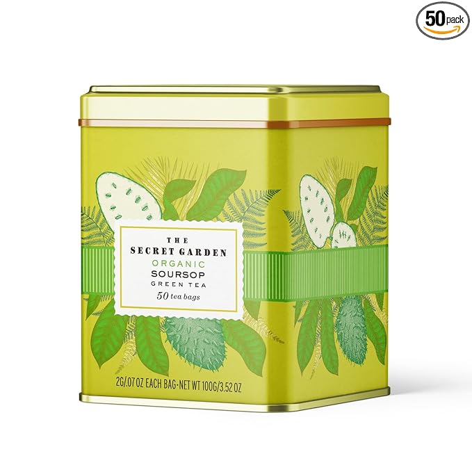Life Plus Style Gourmet Secret Garden Organic Soursop Green Tea 50 Premium Tea Bags 100% Natural Blend of Pure Soursop Leaves Gluten Free No Additives No Sugar Non GMO Supports Digestion