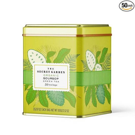 Life Plus Style Gourmet Secret Garden Organic Soursop Green Tea 50 Premium Tea Bags 100% Natural Blend of Pure Soursop Leaves Gluten Free No Additives No Sugar Non GMO Supports Digestion