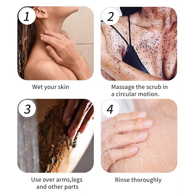 Coffee Body Scrub with Sea Salt – Natural Coffee Scrub & Exfoliating Body Scrubber, Helps Remove Dead Skin for Smooth Texture, 8.81oz (250g)