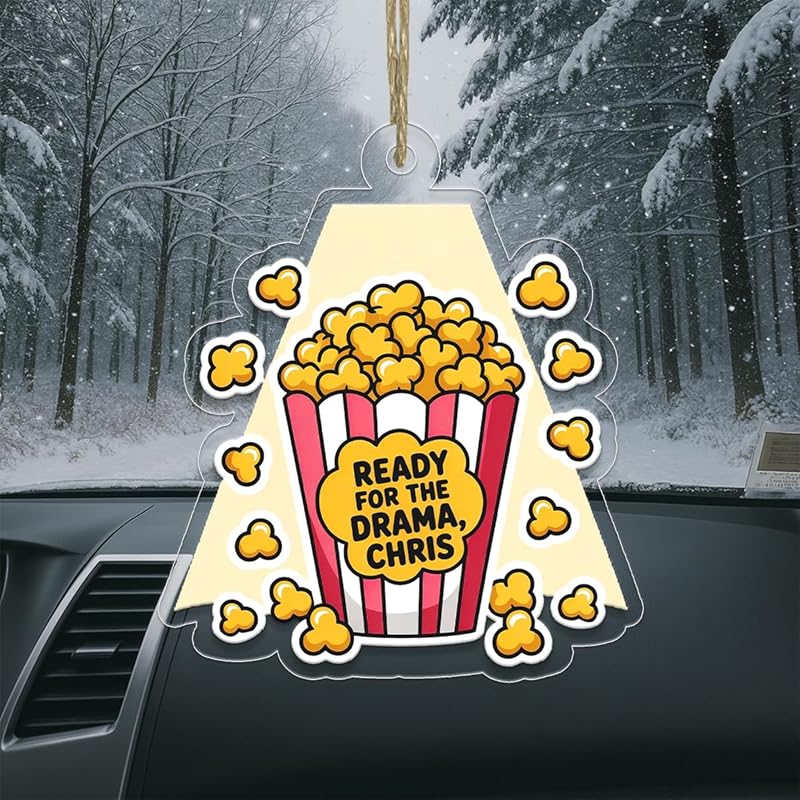 Funny Popcorn Ready For The Drama Ornament, Personalized Custom Christmas Ornament, Gift for Friends, Drama Holiday Keepsake Acrylic Ornament – Personalized Christmas Tree