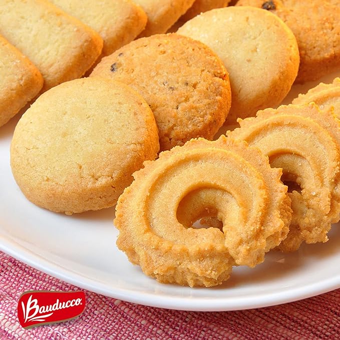 Bauducco Assorted Butter Cookies Tin, 12 oz (Pack of 1) – Traditional Danish Shortbread Style Cookies, Perfect Holiday Gift or Sweet Snack Treat - No Artificial Colors