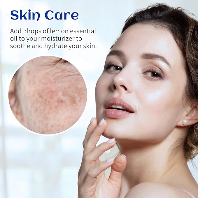 HIQILI Lemon Essential Oil for Cleaning, Degreasing & Household Use, Skin Care, Aromatherapy, Diffuser - 16 Fl Oz