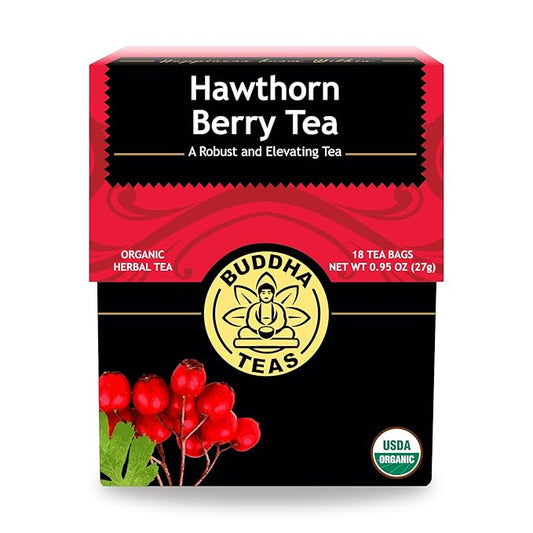 Buddha Teas Organic Hawthorn Berry Tea - OU Kosher, USDA Organic, CCOF, 18 Bleach-Free Tea Bags