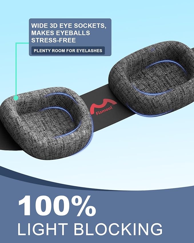 3D Sleep Mask for Women Men,Sleep Mask for Cpap Users Adjustable 100% Light Blocking,Eye Mask for Dry Eyes,Blind Fold for Side Sleeper Travel