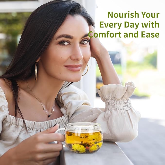 Dandelion Wolfberry Tea Organic, Natural Kidneys & Liver Health Dandelion Root Tea with Dandelion, Chrysanthemum, Wolfberry, Cassia Seed, Licorice, Orange Peel, Gardenia (3 Pack/36 Bags)