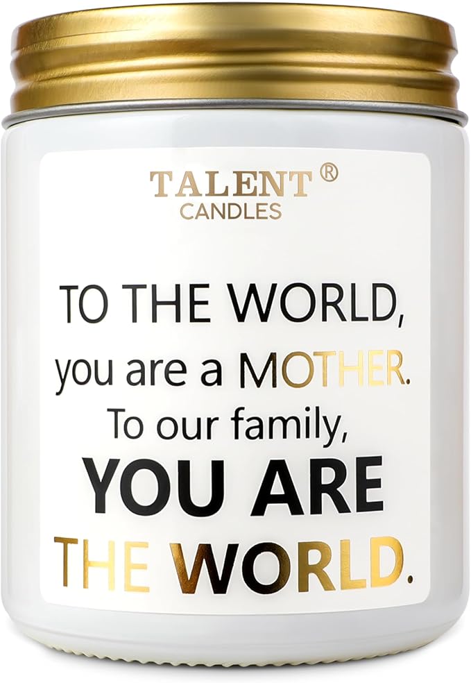 Gifts for Mom from Daughter Son Kids, Warm Night Scented Candle, 8.4oz, Jar, Modern, Gold, Mother's Day