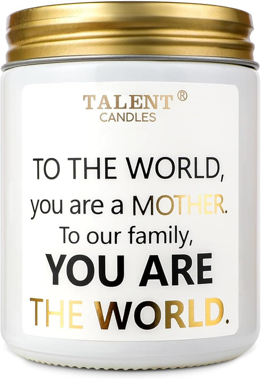 Gifts for Mom from Daughter Son Kids, Warm Night Scented Candle, 8.4oz, Jar, Modern, Gold, Mother's Day