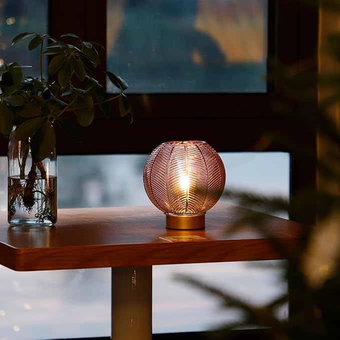 Battery Powered Lamp, Cordless Table Lamps Battery Operated Lamp for Bedside Nightstand, Small Lamps for Living Room Decorative Table Bedroom-Red