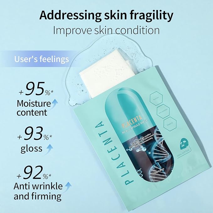 Hyaluronic Acid Face Masks Skincare for Women,Collagen& Snail Facial Masks,Hydrating Face Mask for All Skin Types (12Pack)