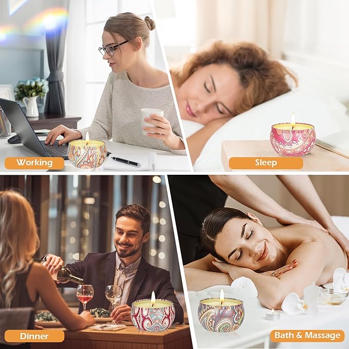 9 Pack 22.5oz in Total Scented Candles Gifts for Women,140-160 Hours Home Scented Candles,Aromatherapy Candle Gifts Set, Soy Wax Candles for Christmas Day, Birthday, Mothers Day, Valentine's Day