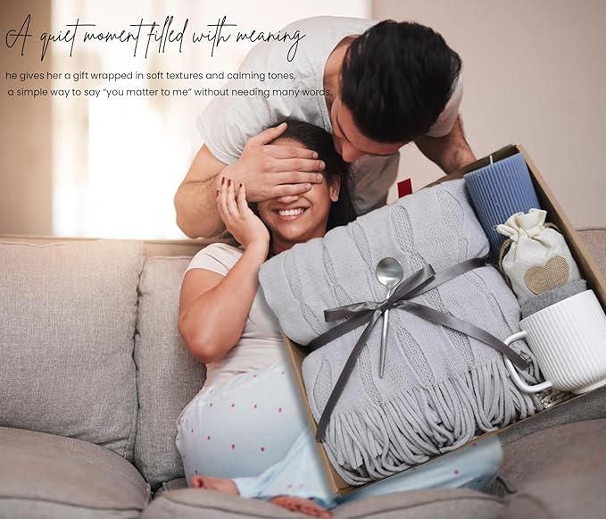 Get Well Soon Gift Basket for Women - Self Care Package - After Surgery, Sympathy Gift for Loss of Loved One, Thinking of You/Mothers Day/Grief/Bereavement/Miscarriage Gifts for Women (Light Gray)