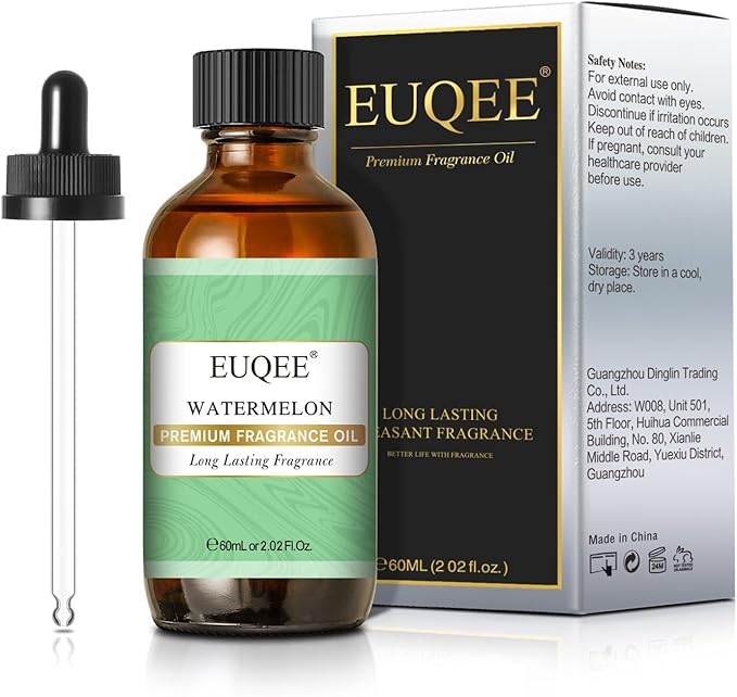 EUQEE 2.02 FL.OZ Watermelon Fragrance Oils, Essential Oils for Diffuser, Candle Making, DIY Soap with Glass Dropper - 60ML
