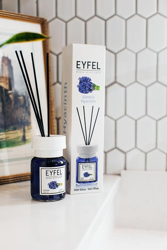 EYFEL Reed Diffusers for Home – Hyacinth Reed Diffuser Set 4.05 fl oz Oil Diffuser Sticks, Bathroom Diffuser, Home Fragrances, Scented Sticks, Home Décor