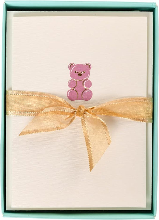 Graphique Gummy Bear Cards, Pack of 10 Cards with Envelopes, All Occasion Greetings, Blank Inside, Gold Foil Embossing, La Petite Press Collection Boxed Set, 3.25" x 4.75"