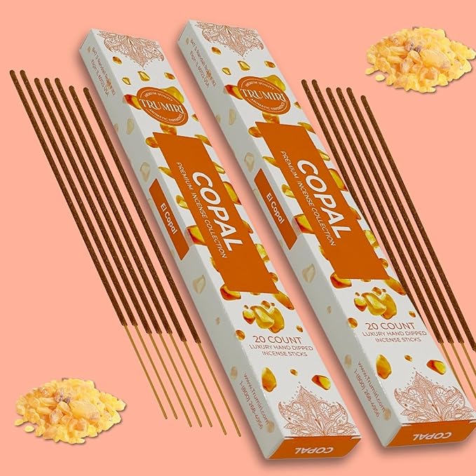 Copal Incense Sticks - Total 40 Insence-Sticks - Dual Pack of 20 Insense - Inciensos - Inscents - Natural Non Toxic Ingredients - Incents - Incence - Inscense - Insents