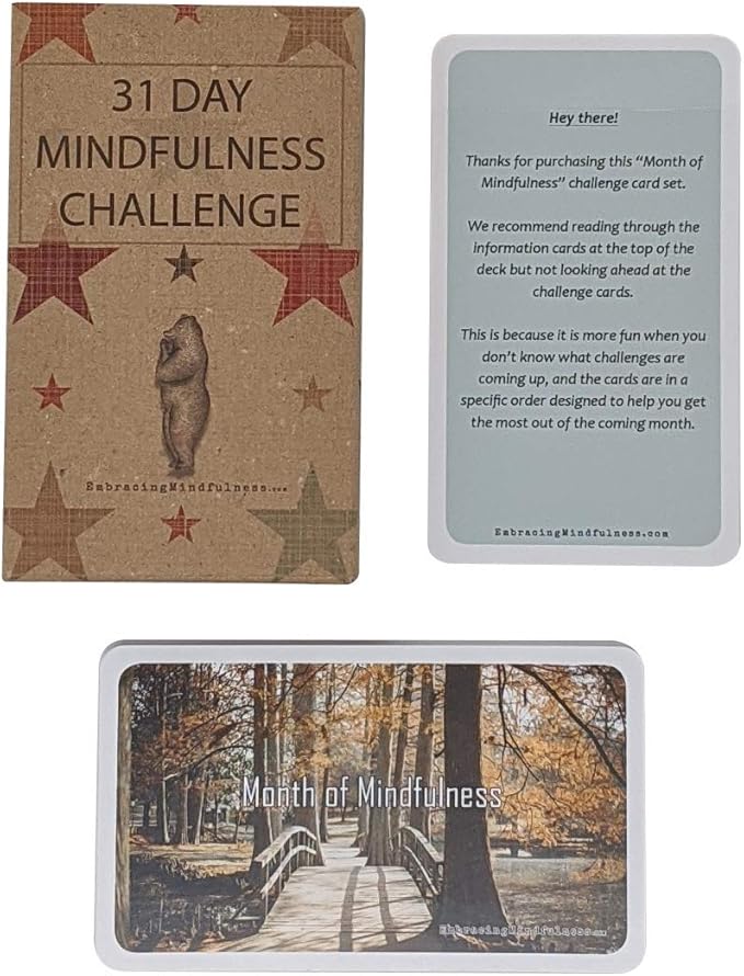 31 Day Mindfulness Challenge Cards - Take One a Day for a Month of Mindfulness