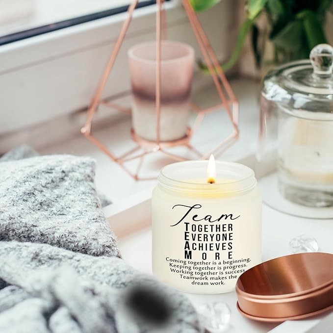 Fumete 10 Pcs Jars Scented Soy Candles 3.5 oz May You Be Proud of The Difference Candles Team Thank You Gifts for Employee Appreciation Gifts Coworker Vet Tech Nurse Teachers(White,Team)