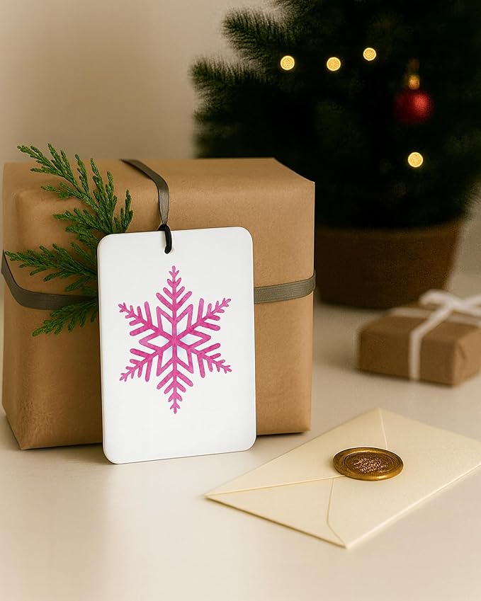 Pink and Green Christmas Berry Car Air Freshener 4 Pcs, Christmas Snowflake Mistletoe Tree Hanging Air Freshener for Cars Closet Drawer Books, Xmas Car Accessories Mirror Decor for Women Girls