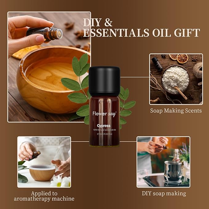 Cypress Essential Oil 0.34Oz - 100% Pure Natural MAX Undiluted Premium Therapeutic Grade Essential Oils for Diffuser/Skin Care/Massage/Hair/Toenails