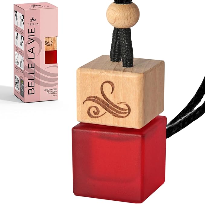 Car Air Freshener for Women - Belle La Vie | Irresistible Scent | Odour Eliminator with Essential Oils | Car Air Fresheners Vent Clip | Long Lasting Automotive Diffuser by Perfa