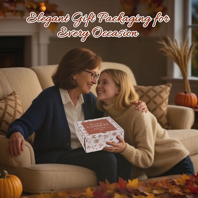 Lanpn Fall Scented Candles Gift Set 4 Pack 16oz Soy Wax Jar Candles Thanksgiving Aromatherapy Candle Autumn Home Table Decor Glass Votive Candle Holder Tabletop Centerpiece Farmhouse Decoration