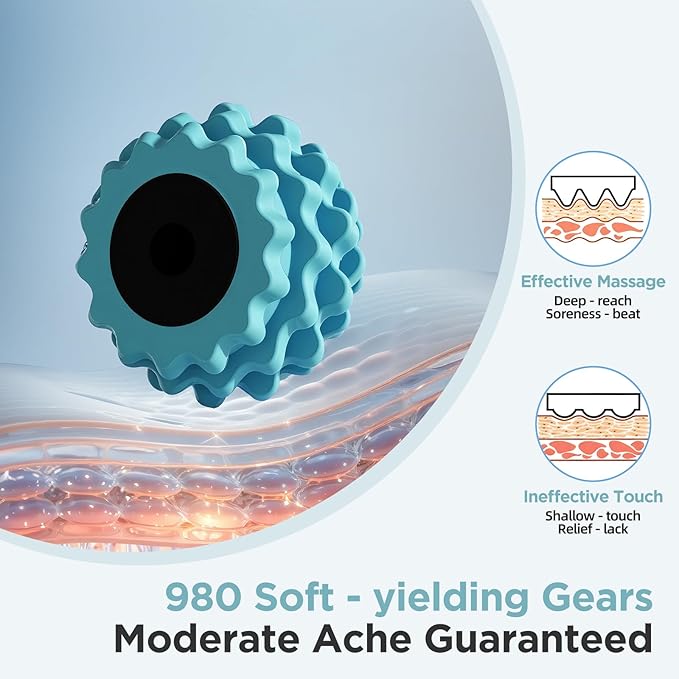 Cellulite Massage Tool Muscle Roller - Deep Fascia Massager & Dimpled Skin Remover for Legs, Thighs & Buttocks - Anti-Cellulite Roller, Smooth Skin, Pain Reliefs (Green)