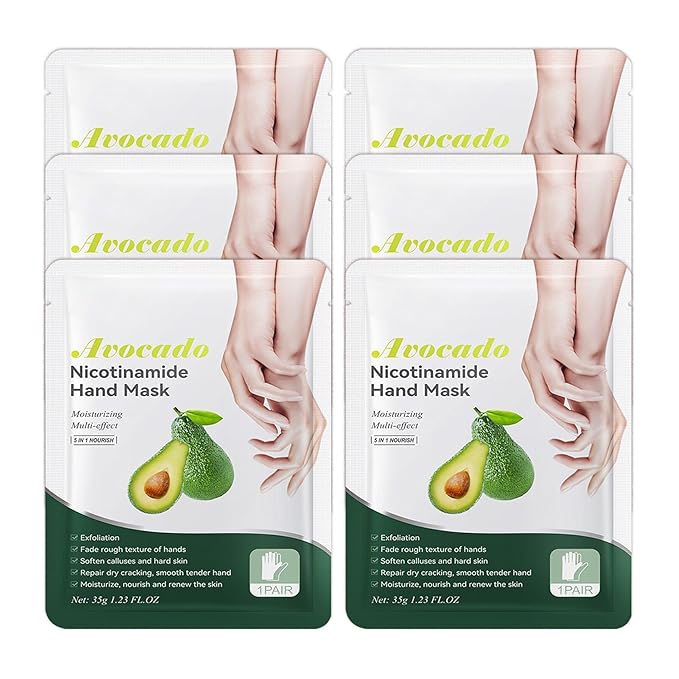 Hand Masks Moisturizing Gloves,6 Pairs Hydrating Hand Peel Masks Gift Set for Dry Cracked Hands Care,Long-lasting and Non-greasy Hand Moisturizer Gloves for Women J