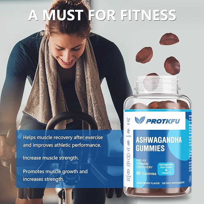 2 Pack Ashwagandha Gummies & Vitamin D3 Gummies Organic Aswangdha Supplement for Improve Sleep, Stress Relief & Mood Calm (Non-GMO, Gluten-Free & Sugar Free)