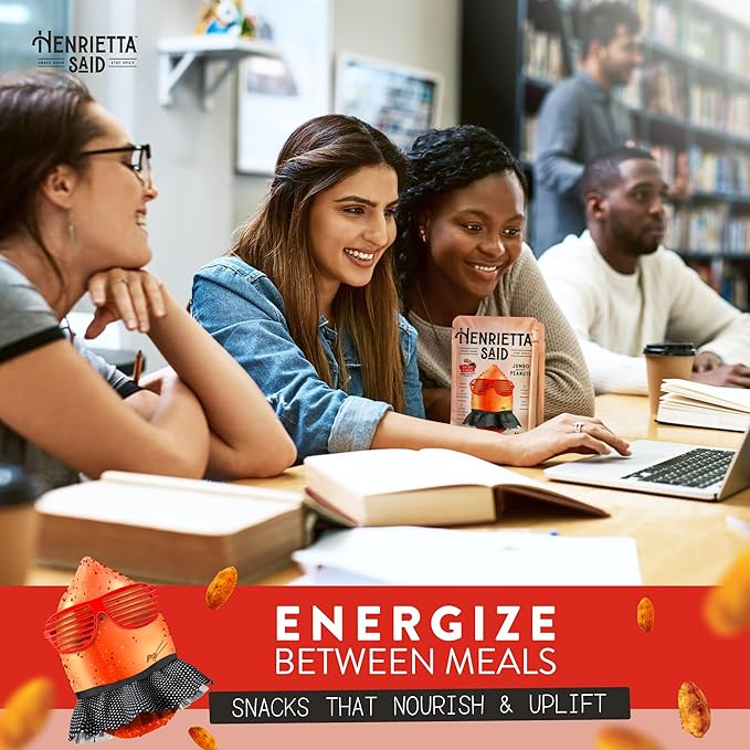 Henrietta Said Wing-Flavored Peanuts - Truly Good Foods Snacking Nuts - Bold Flavors - Savory & Spicy - Jumbo Flavored Peanuts - Protein Packed Vegan Snack - 1 (5-oz) Pack - Ancho Kimchi