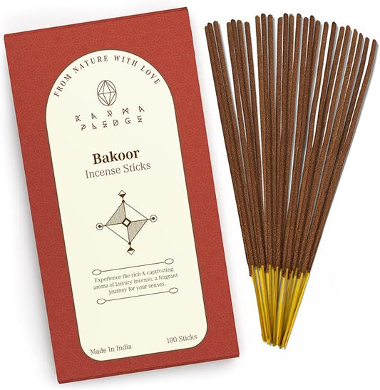 Bakhoor Incense Sticks, Organic Hand Dipped 100 Sticks with Natural Herbs & Aromatic Ingredients, Burn Time 45 to 60 Minutes, Incense for Positivity, Yoga, Meditation, Relaxation, Spiritual Gift