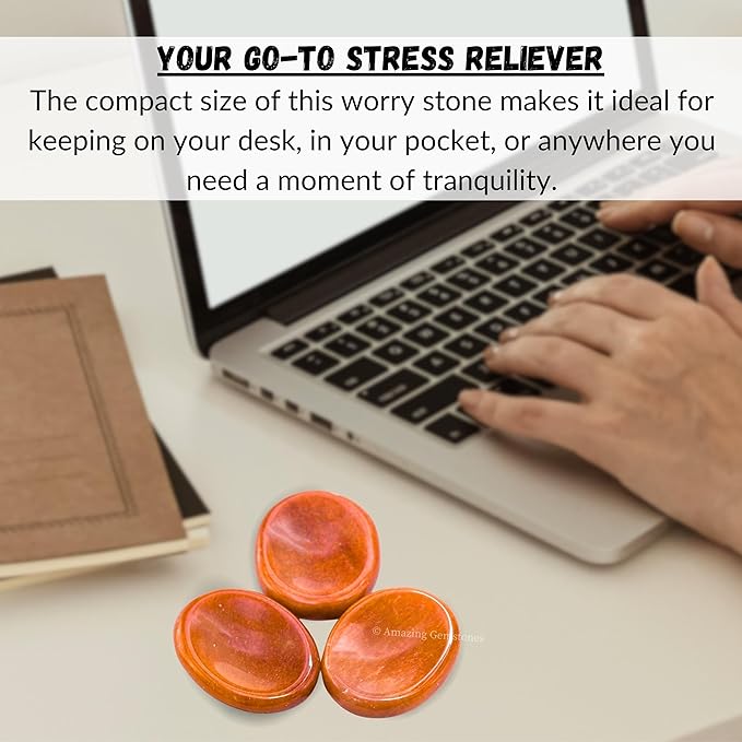 Amazing Gemstone Chocolate Jasper Worry Stones for Stress Relief Crystals and Healing Stones - Piedra Crystal Fidget for Meditation, Relaxation - Unique Stocking Stuffers and Birthday Gifts