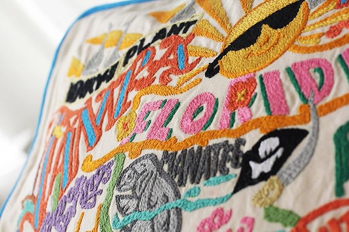 Catstudio Tampa & St. Pete Embroidered Decorative Throw Pillow