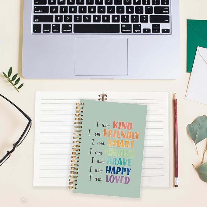 BearCake Notebook Journal, Blue Floral Notebook for Women,Journal for Women, Aesthetic Office Supplies Hardcover Spiral Notebook 5.5x8.3 635