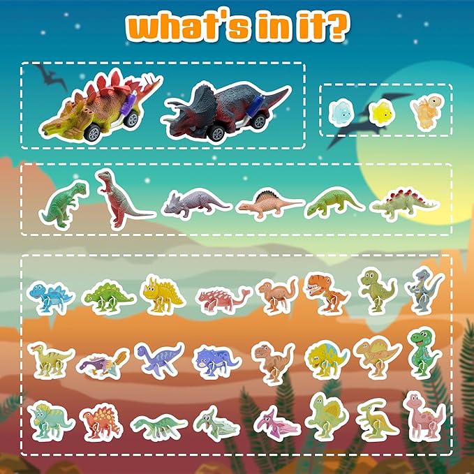 Bath Bombs for Kids with Surprise Toys Inside - 20 Dinosaur Bath Bombs Easter Eggs Gifts, Bubble Bath Fizzers, Kids Bubble Bath with 24pcs Dinosaur Puzzles and 2pcs Car, Boys Easter Basket Stuffers