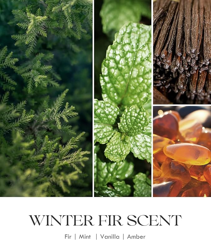 AOOVOO Fir Scented Candles for Women - Aromatherapy Candle with Crystals Inside, 10oz Soy Candles for Home Scented, Birthday Gifts Candle for Women Mom