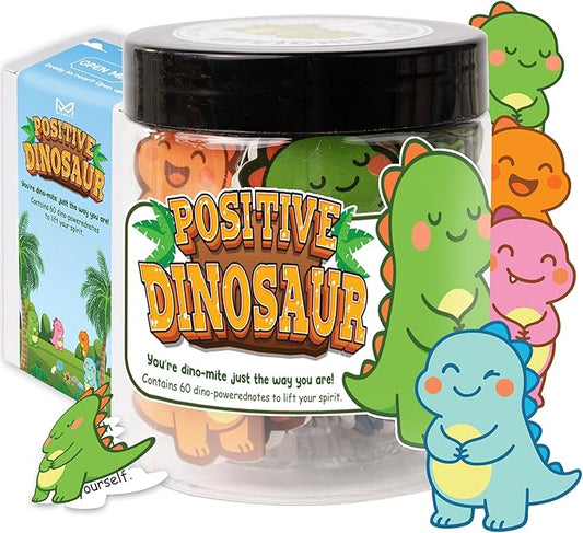 Positive Dinosaur Jar, Inspirational Dinosaur Gifts for Teens Girls Boys, 60 Affirmation Cards for Women, Teens, White Elephant Gifts, Teen Girl Gifts Trendy Stuff