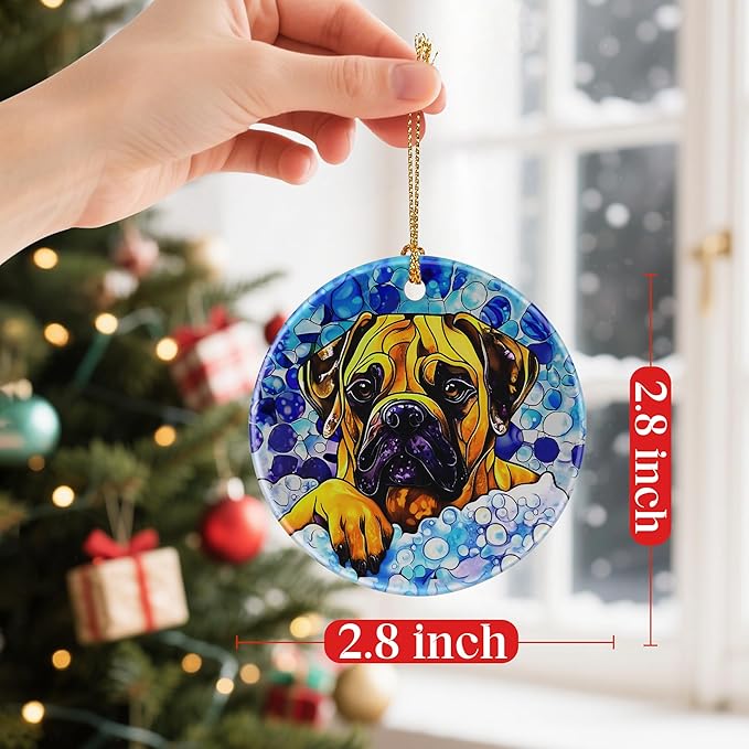 Bullmastiff Dog Ornaments, Christmas Ornaments: Christmas Tree Decorations, Holiday Decor, Stocking Stuffers, Gift Ideas, Xmas Gift, Pet Lover Gifts & Gifts for Dog Lover