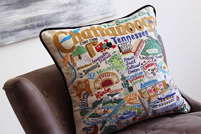 Catstudio Chattanooga Embroidered Decorative Throw Pillow