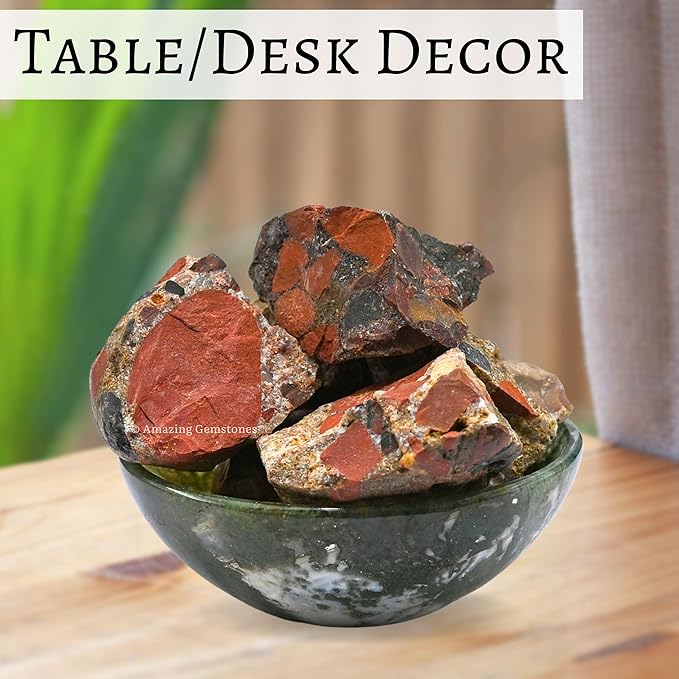 Amazing Gemstone 2 Pieces Spotted Jasper Raw Crystals and Healing Stones, Natural Rocks for Tumbling and DIY Raw Stones and Crystals