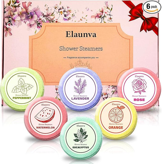 Shower Steamers,30g*6 PCS,Aromatherapy,Fragrance,with Lavender/Peppermint/Orange/Eucalyptus/Rose/Watermelon Scent,Gifts for Friends/Mom/Mother/Wife/Girlfriend/Her/Him,Home Spa (PINK-6SET)